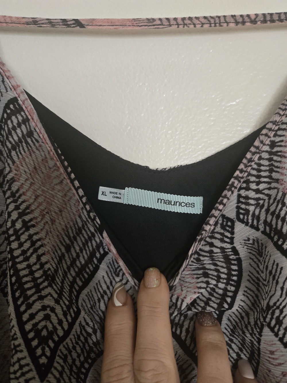 Boho Chevron Pink Maxi Dress with Spaghetti Straps Women's Dresses Sz XL - Picture 7 of 11